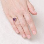 Amethyst Raw Freeform Gold or Silver Ring - Image 2
