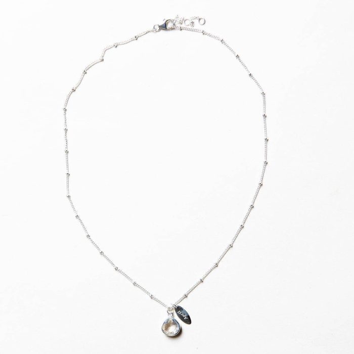 April Herkimer Diamond Birthstone Necklace - Image 3