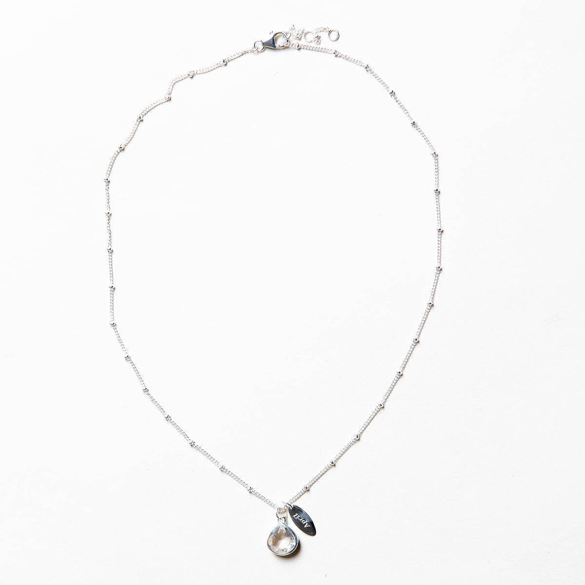 APRIL_FULL_SHOT April Herkimer Diamond Birthstone Necklace - Image 3