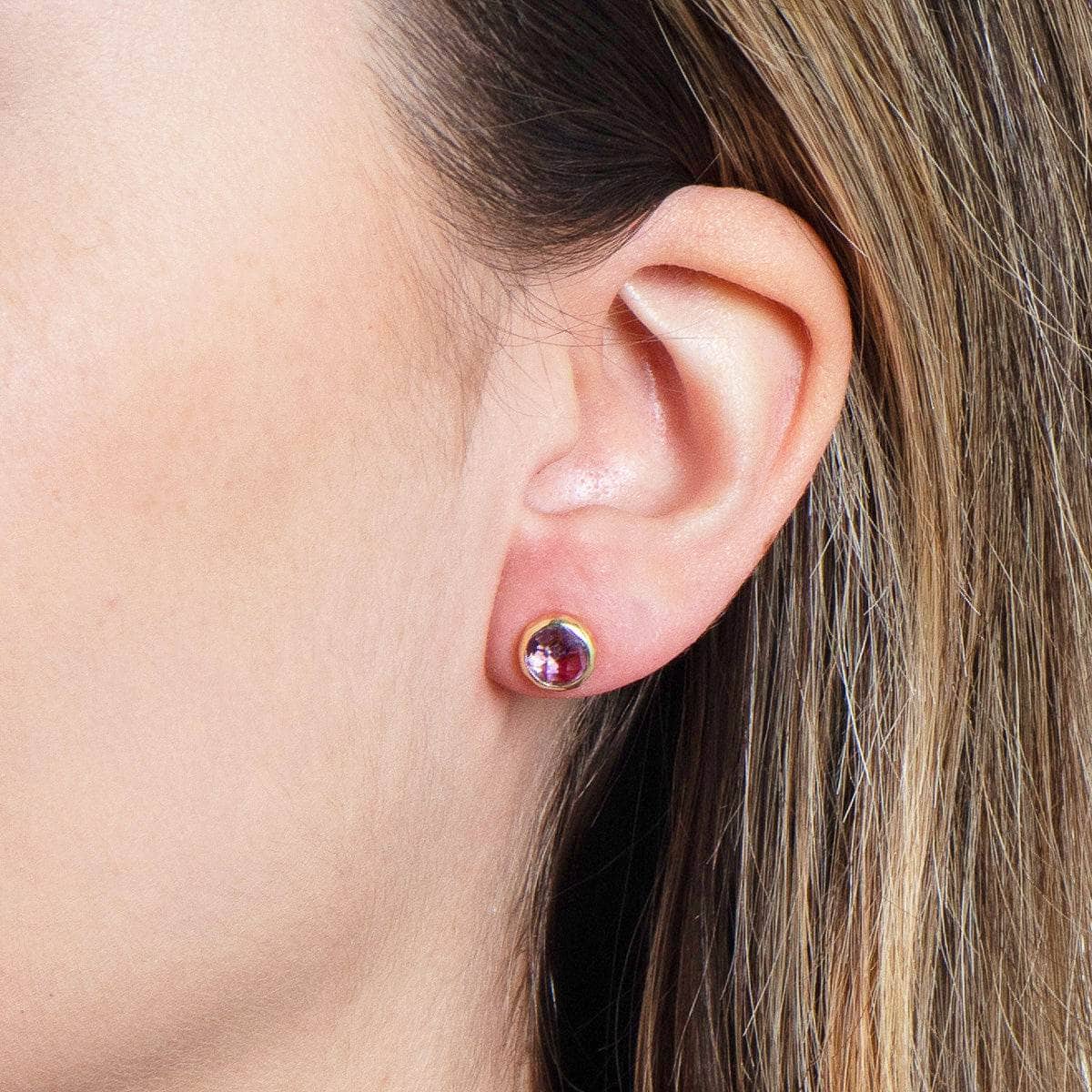 Amethyst Amethyst Silver or Gold Stud Earring - Image 1