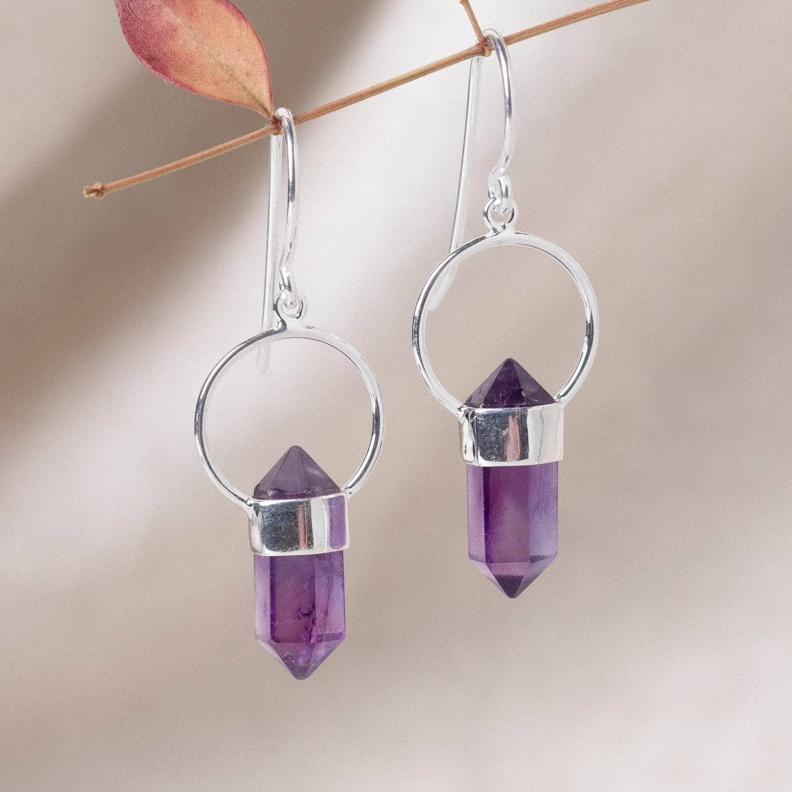 Amethyst_68f24aa9-3f72-4295-b077-b866e0f4d6e3 Amethyst Crystal Point Earrings - Image 5
