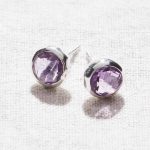 Amethyst Silver or Gold Stud Earring - Image 6