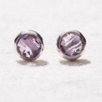 Amethyst Silver or Gold Stud Earring - Image 5
