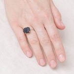 Black Tourmaline Raw Freeform Gold or Silver Ring - Image 2