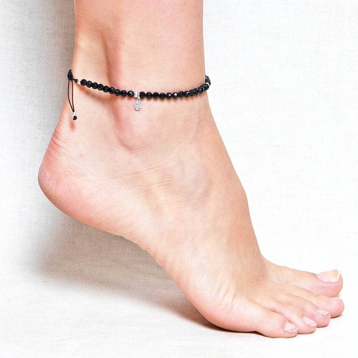 BLACK_TOURMALINE Black Tourmaline Energy Anklet - Image 1