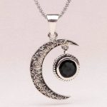 Gemstone Silver Moon Pendant Necklace - Image 13
