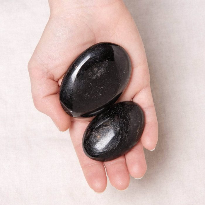 Black Tourmaline Palm Stones - AAA Premium Quality - Image 1