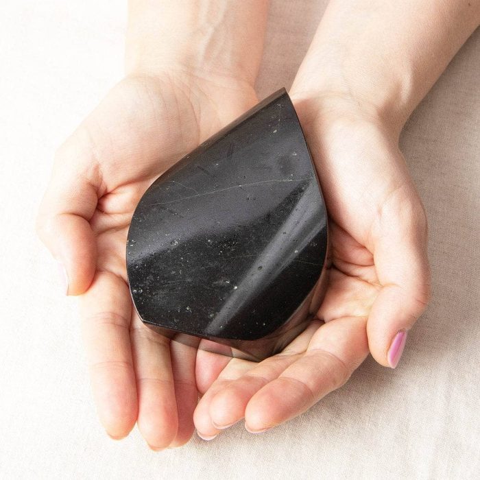 Black Tourmaline Flame Freeform Crystal - Image 2