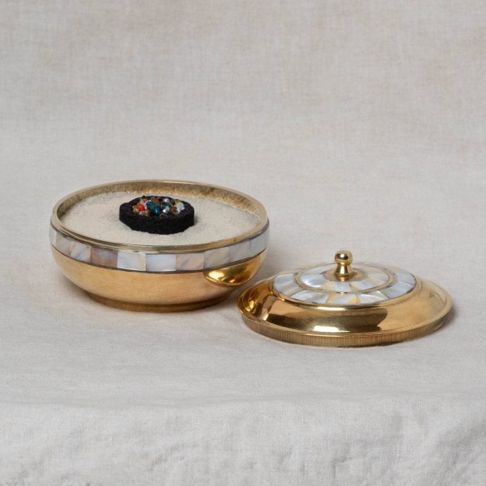 Brass Mother of Pearl Charcoal & Smudge Burner Kit - Image 4