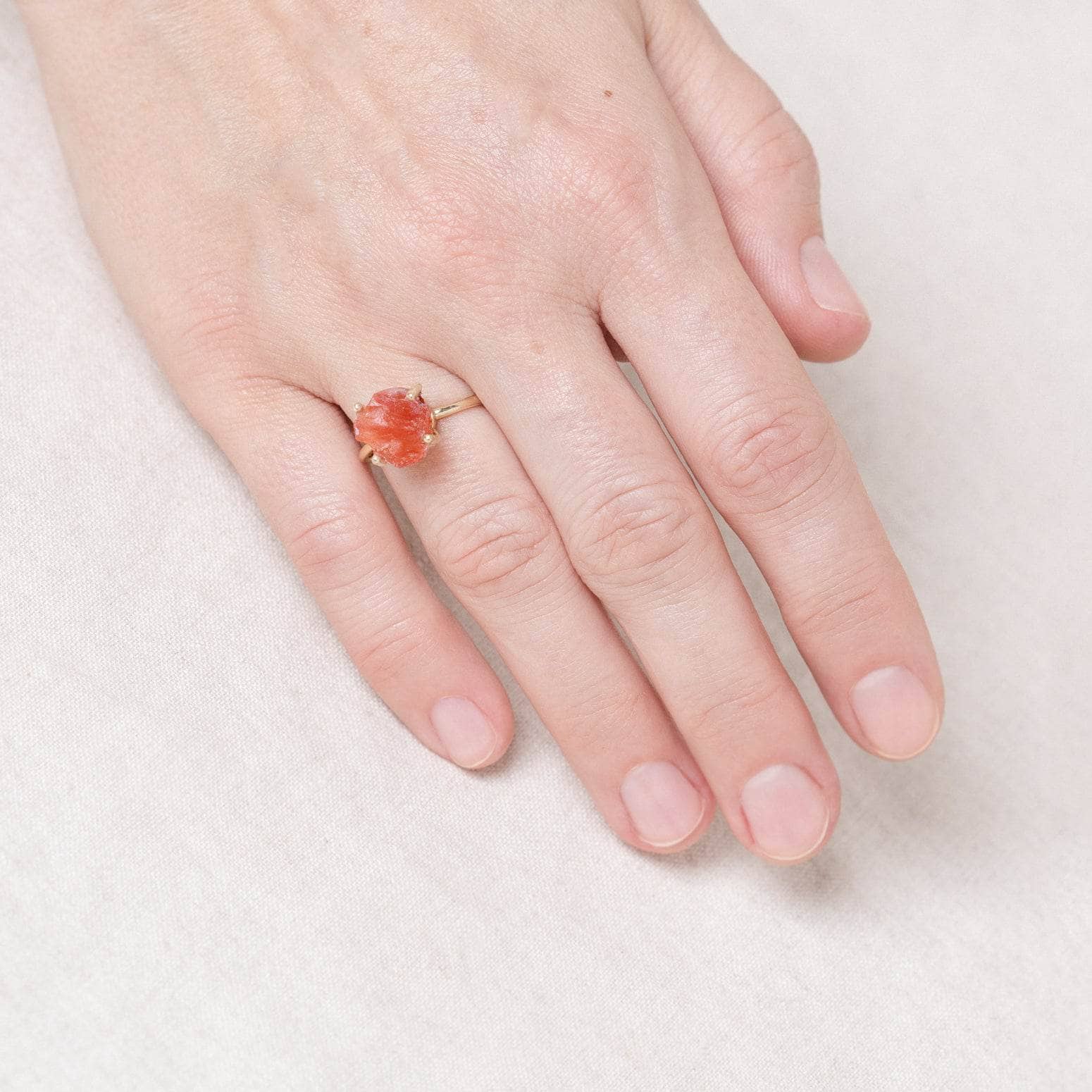 CARNELIANgold Carnelian Raw Freeform Gold or Silver Ring - Image 2
