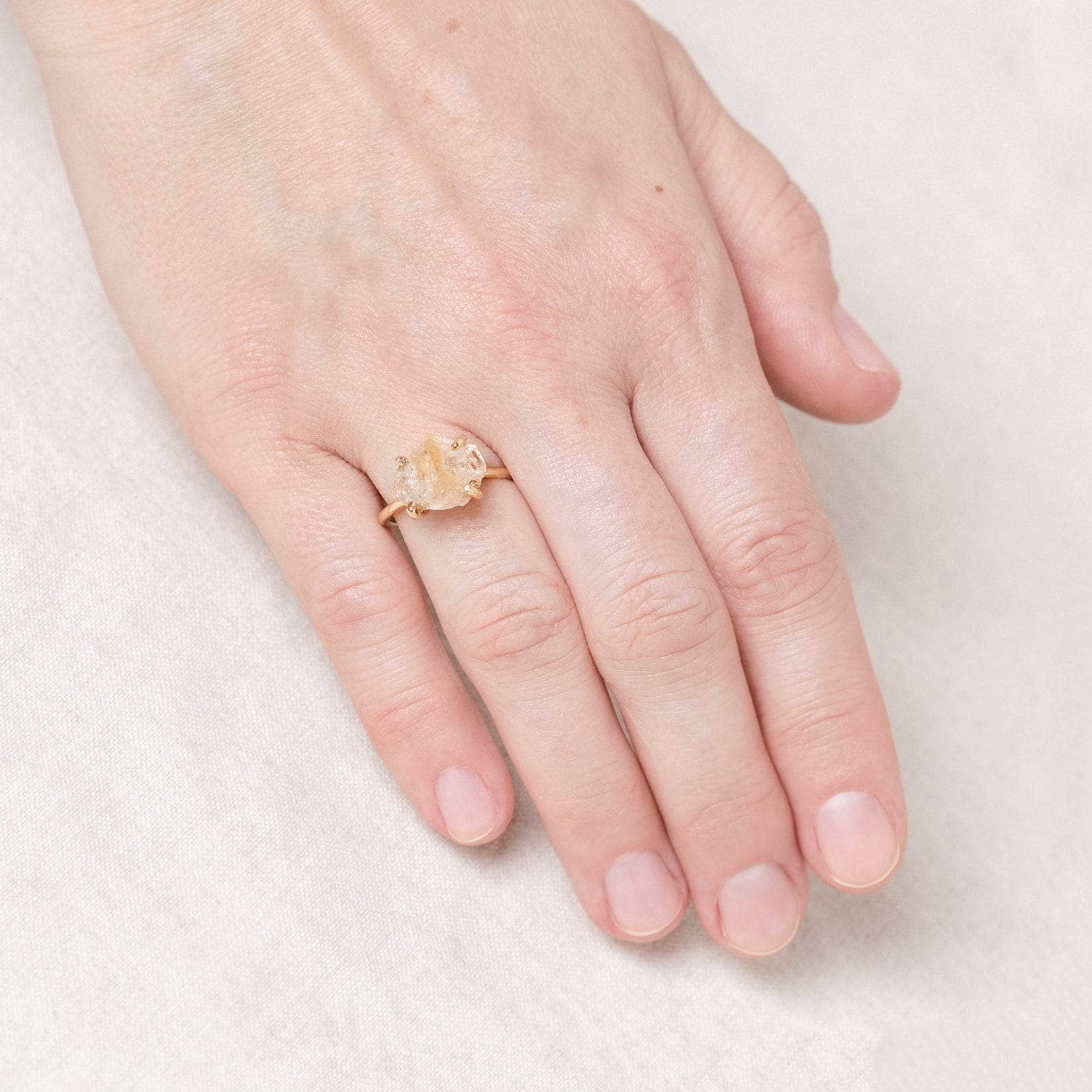 CITRINEgold Citrine Raw Freeform Gold or Silver Ring - Image 2