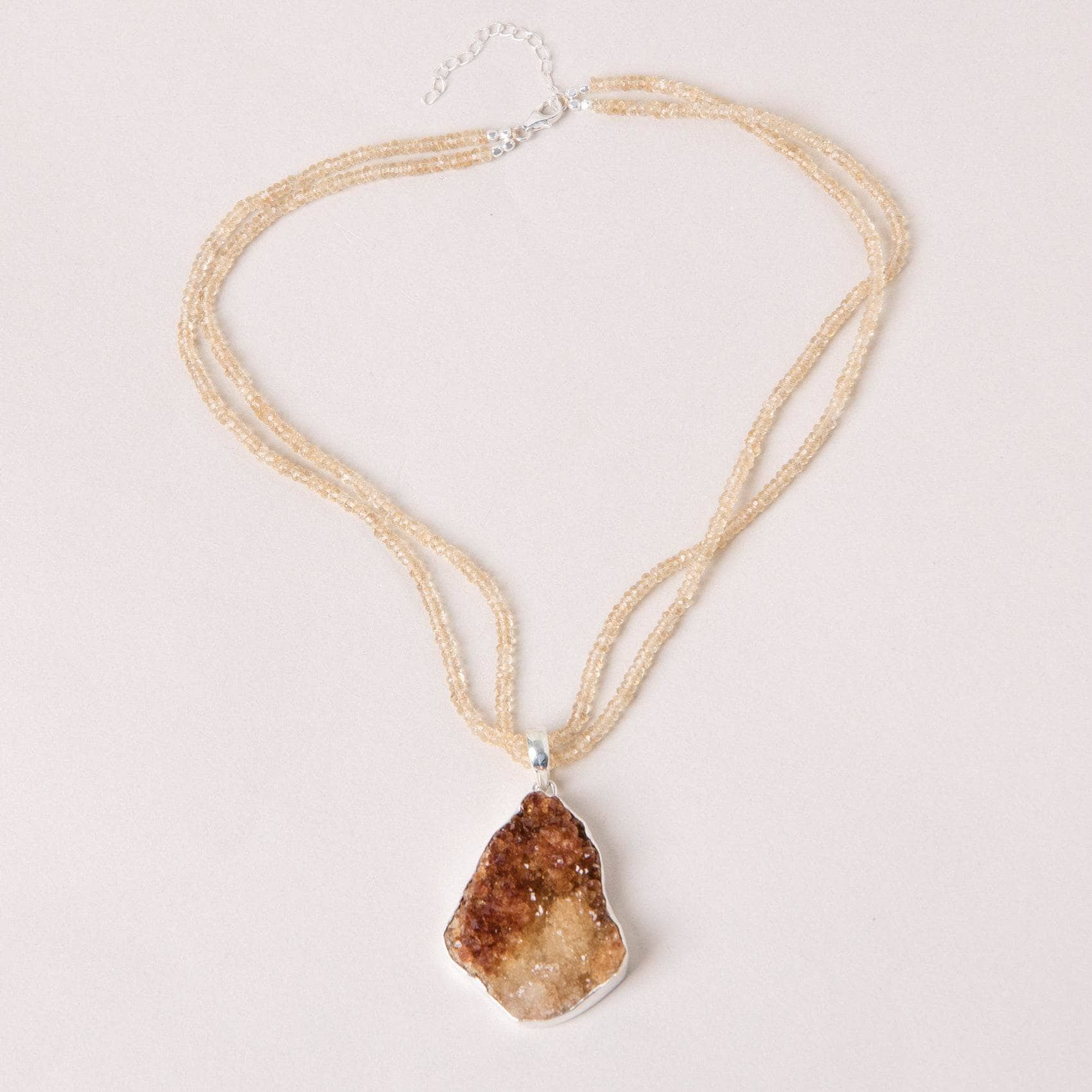 CTD-44 Citrine Druzy Pendant Necklace - Image 5