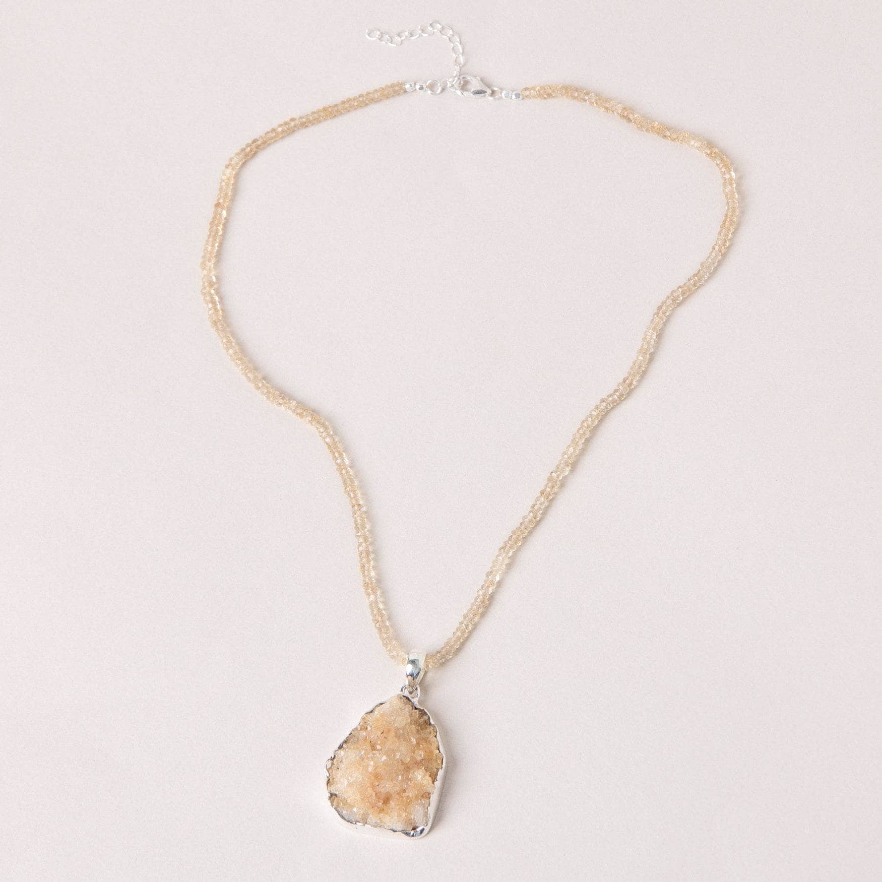 CTD-64 Citrine Druzy Pendant Necklace - Image 10