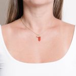 Delicate Carnelian Crystal Point Necklace - Image 6