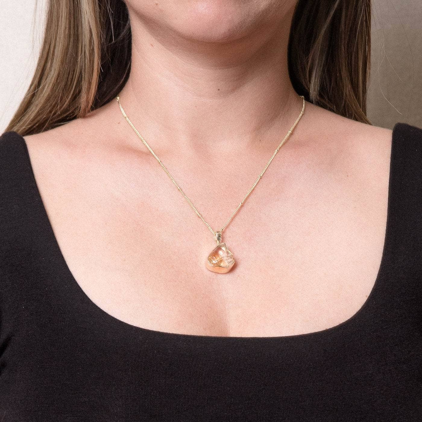 Citrin-gold Genuine Citrine Raw Crystal Necklace - Image 5