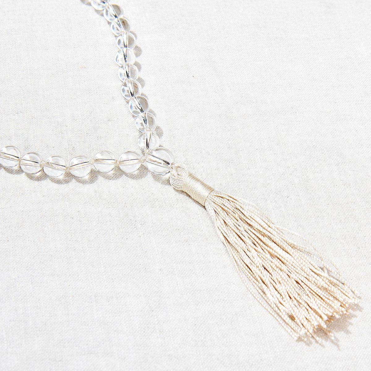 ClearQuartzMalaTassel Clear Quartz Mala - High-Energy Gemstones - Image 4