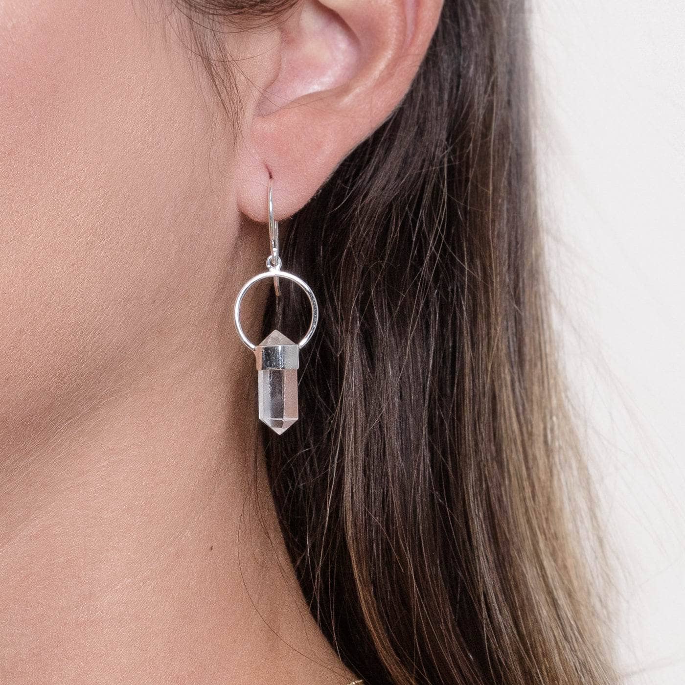 Clear_Quartz Clear Quartz Crystal Point Earrings - Image 2