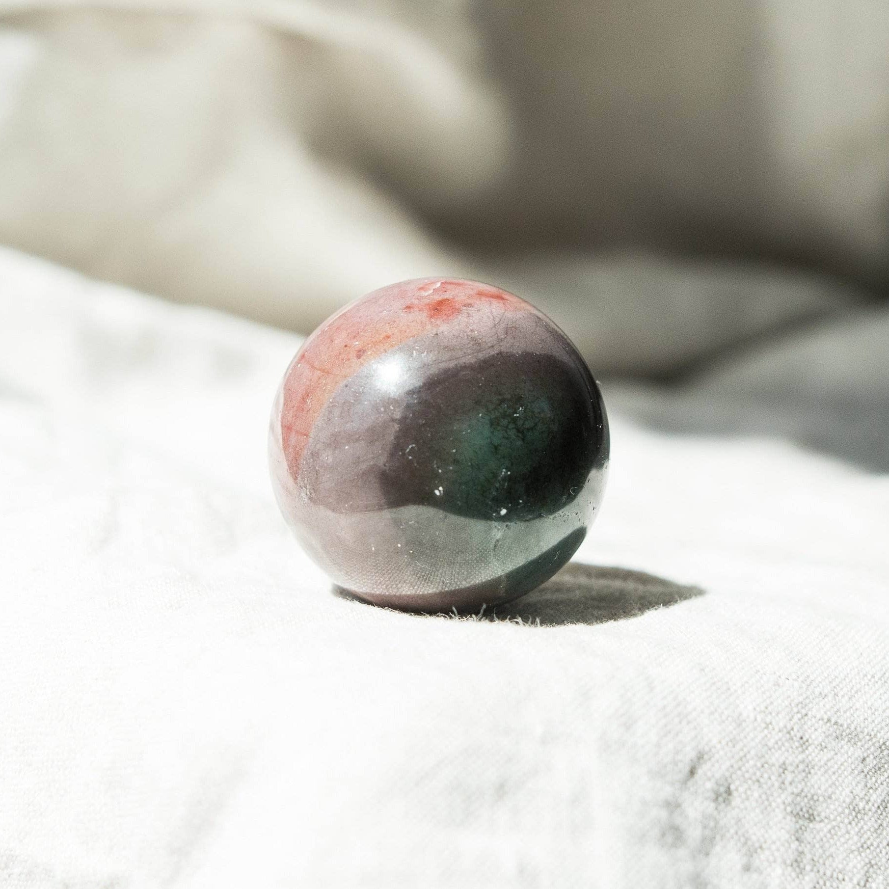 DSC_0142 Polychrome (Desert Magic) Jasper Sphere with Tripod - Image 4