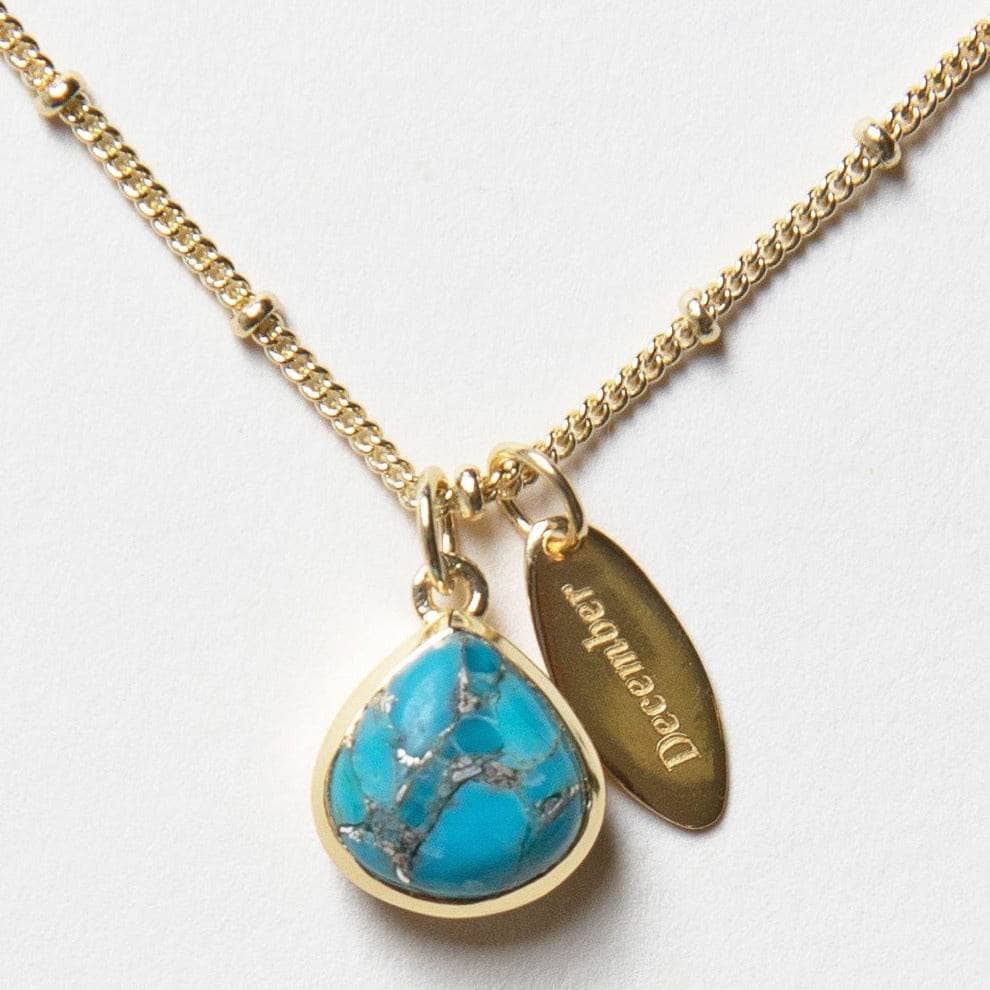 December_detail December Turquoise Birthstone Necklace - Image 1