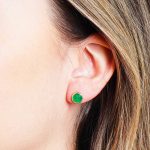 Emerald Silver or Gold Stud Earrings - Image 2