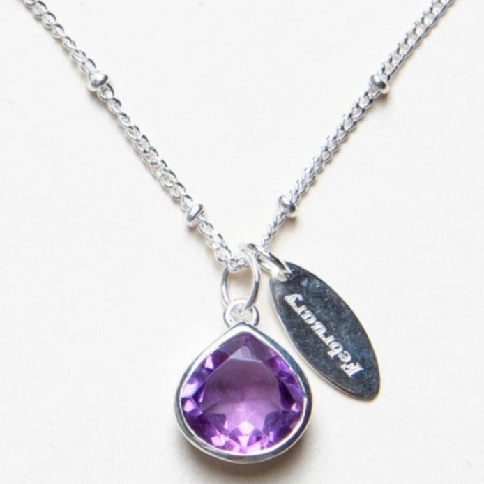 FEB_DETAIL February Amethyst Birthstone Necklace - Image 1