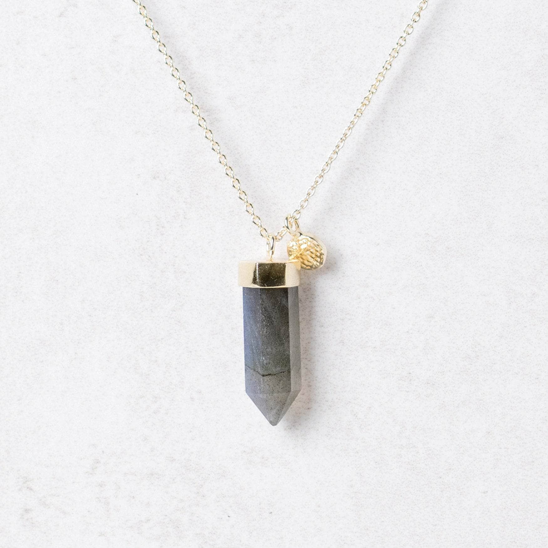 G-Large Labradorite Crystal Point Necklace - Image 5
