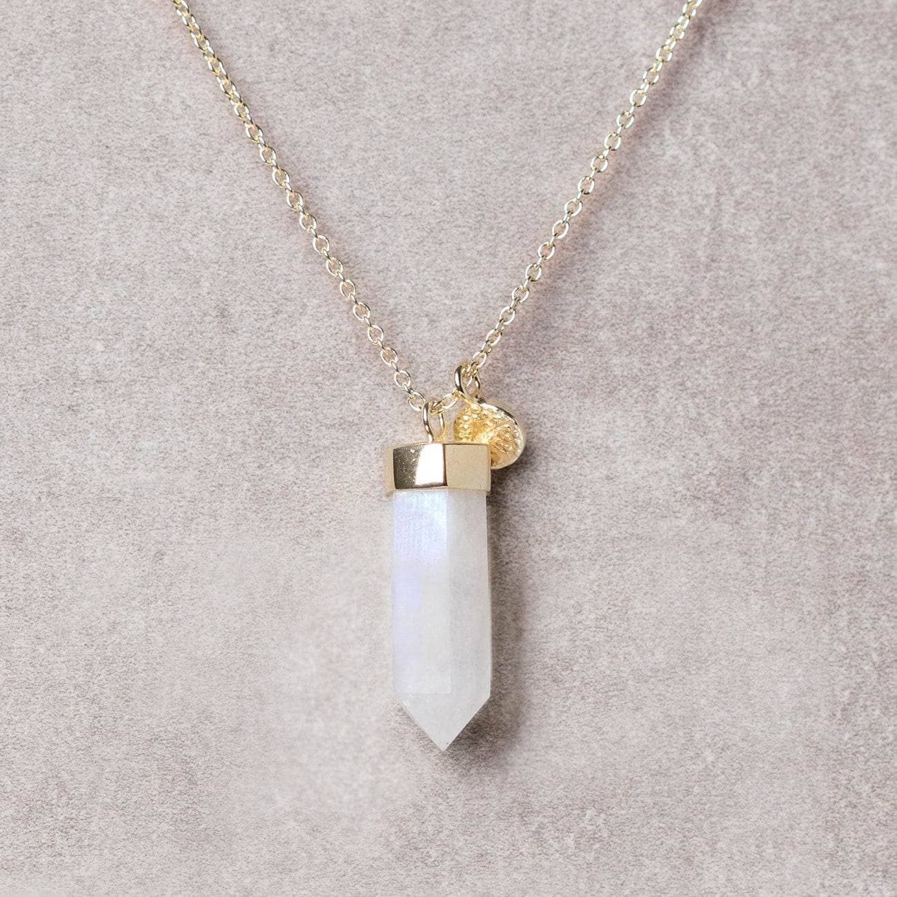 G-large0 Rainbow Moonstone Crystal Point Necklace - Image 6