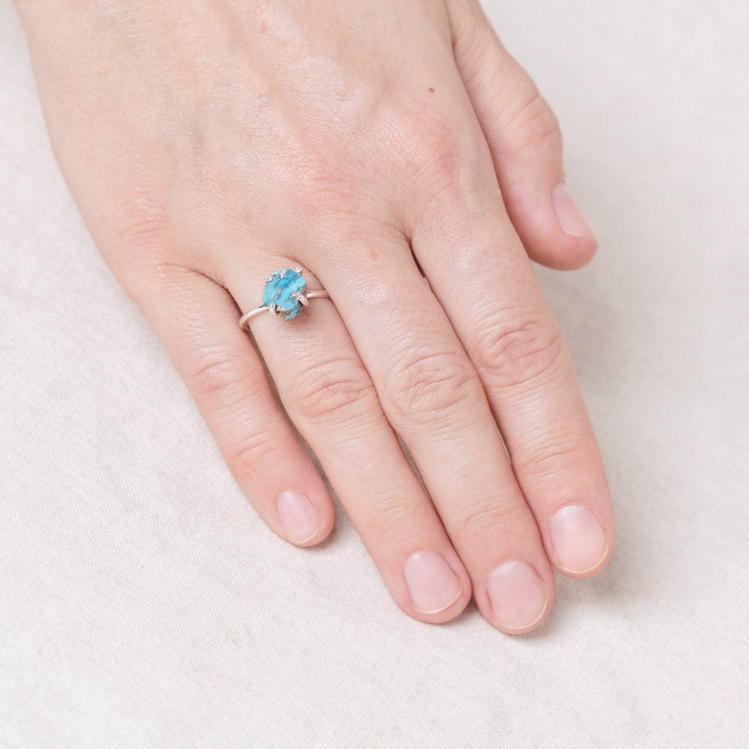 GENUINETURQUOISEsilver Natural Turquoise Raw Freeform Gold or Silver Ring - Image 7