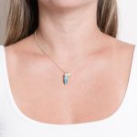 Delicate Genuine Turquoise Crystal Point Necklace - Image 6
