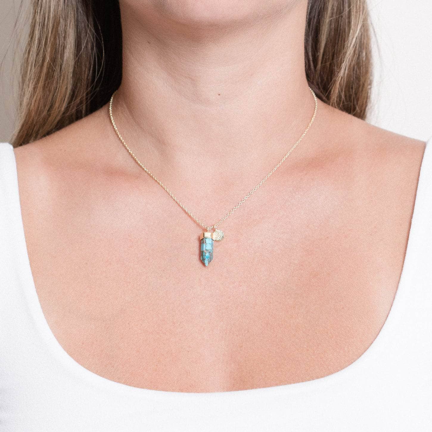 GENUINE_TURQUOISE_Gold_small_948e9b4c-91ca-4ea1-92af-b461ffcc8dea Delicate Genuine Turquoise Crystal Point Necklace - Image 6