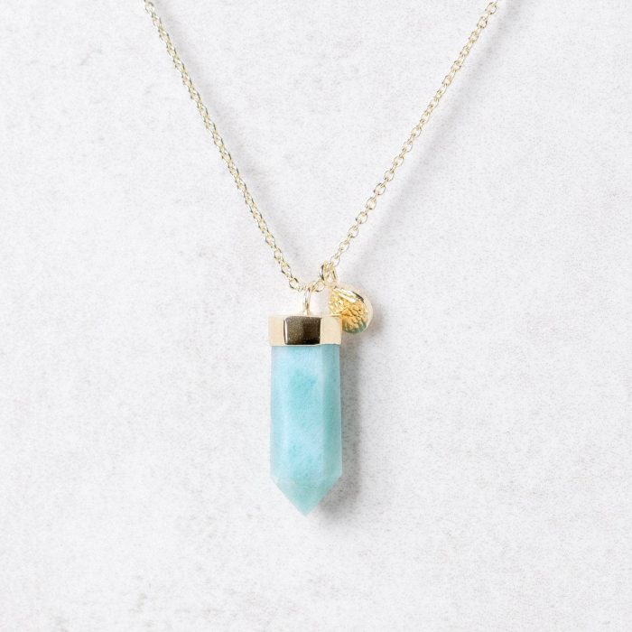 Rare Genuine Larimar Crystal Point Necklace - Image 6