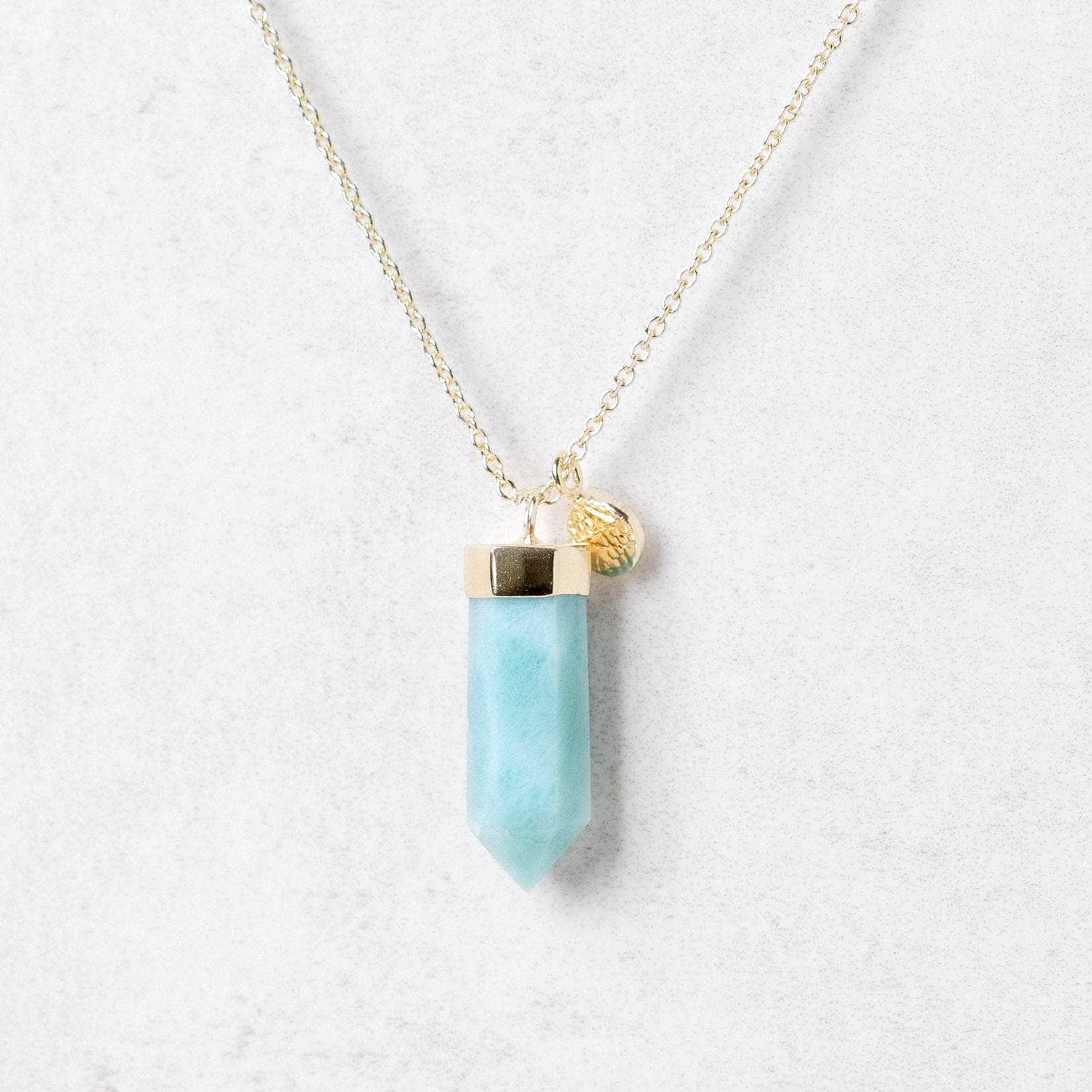 G_large4 Rare Genuine Larimar Crystal Point Necklace - Image 6