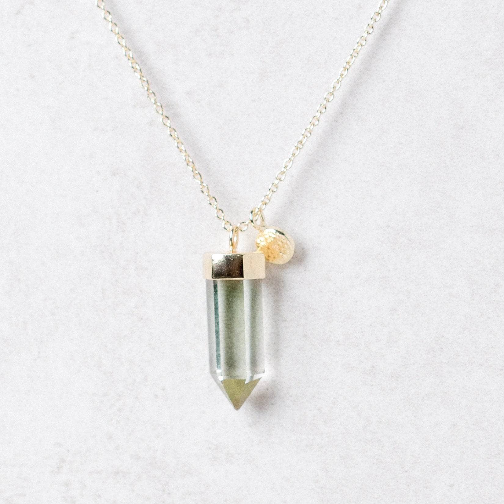 G_large5 Green Amethyst Crystal Point Necklace - Image 2