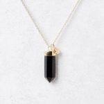 Black Tourmaline Crystal Point Necklace - Image 2