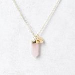 Delicate Rose Quartz Crystal Point Necklace - Image 6