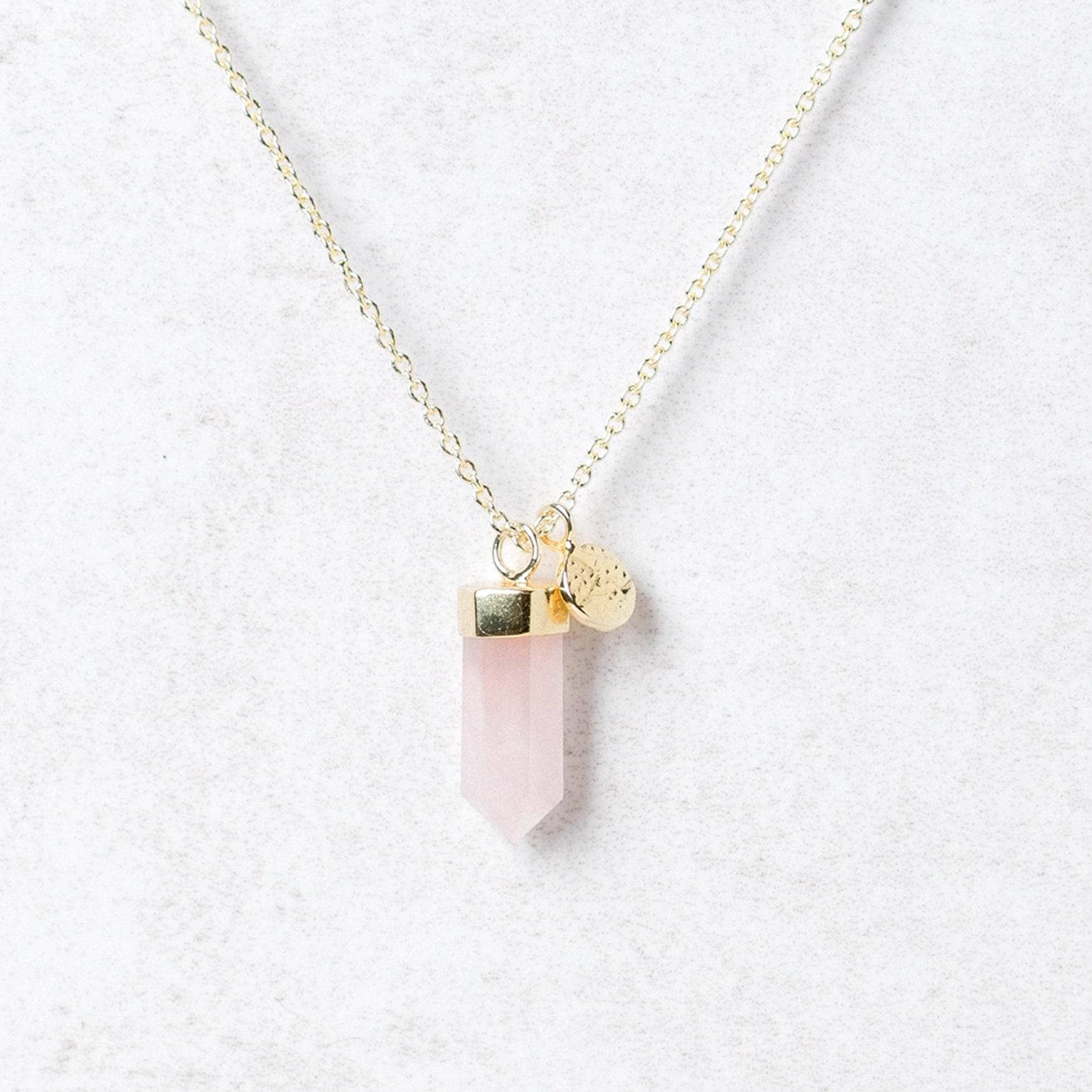 G_small11 Delicate Rose Quartz Crystal Point Necklace - Image 6