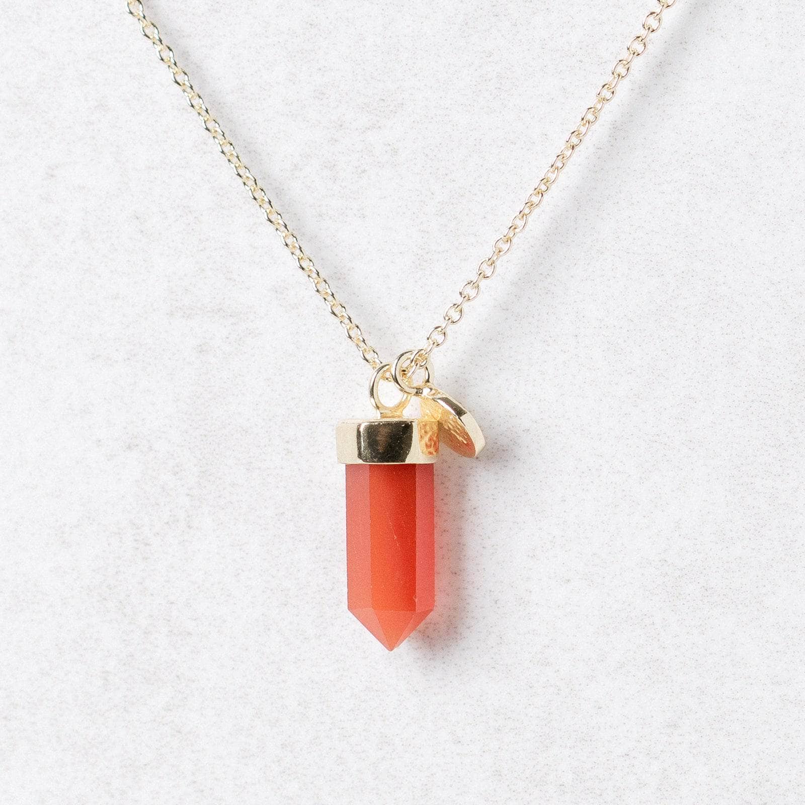 G_small3 Delicate Carnelian Crystal Point Necklace - Image 7