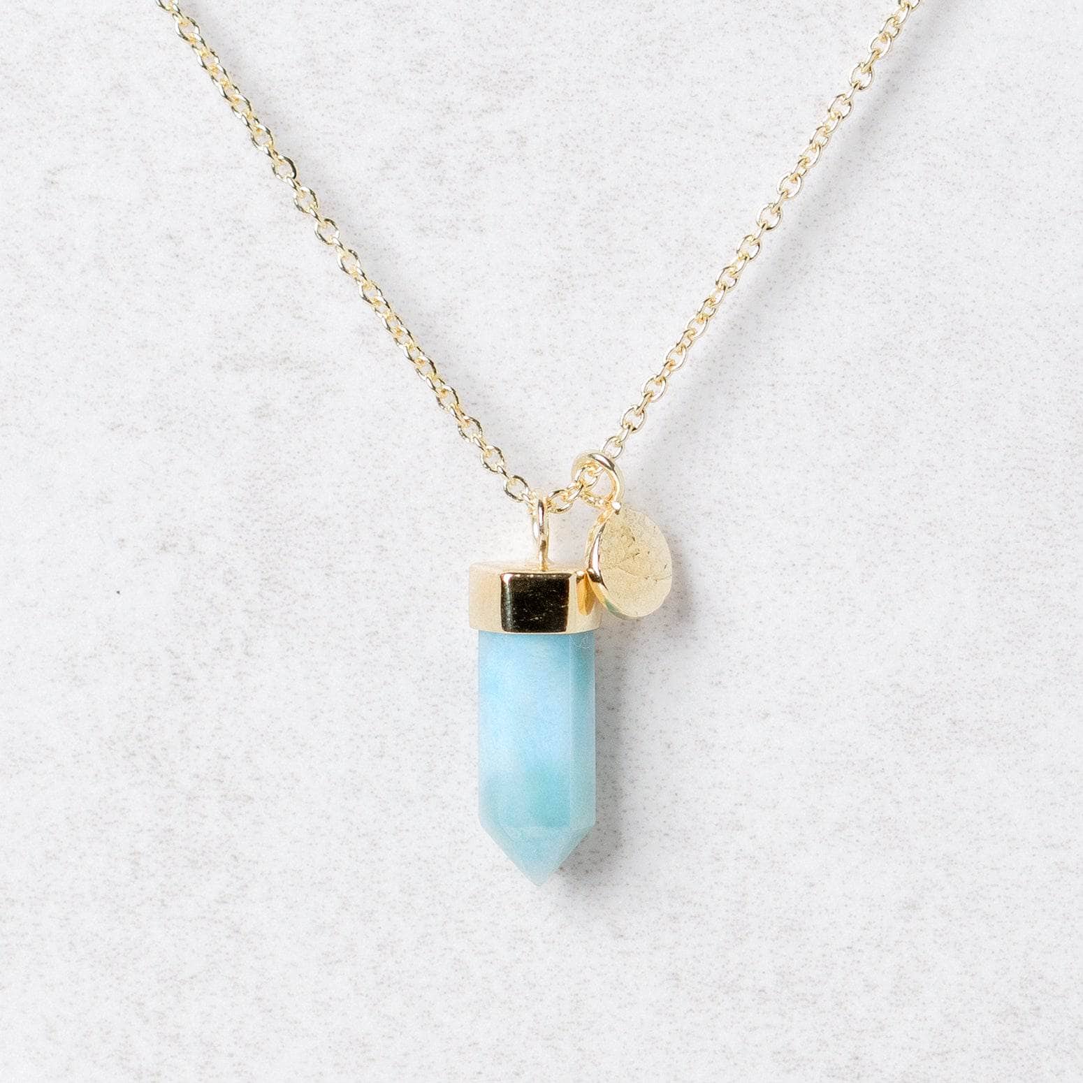 G_small4 Delicate Rare Genuine Larimar Crystal Point Necklace - Image 6