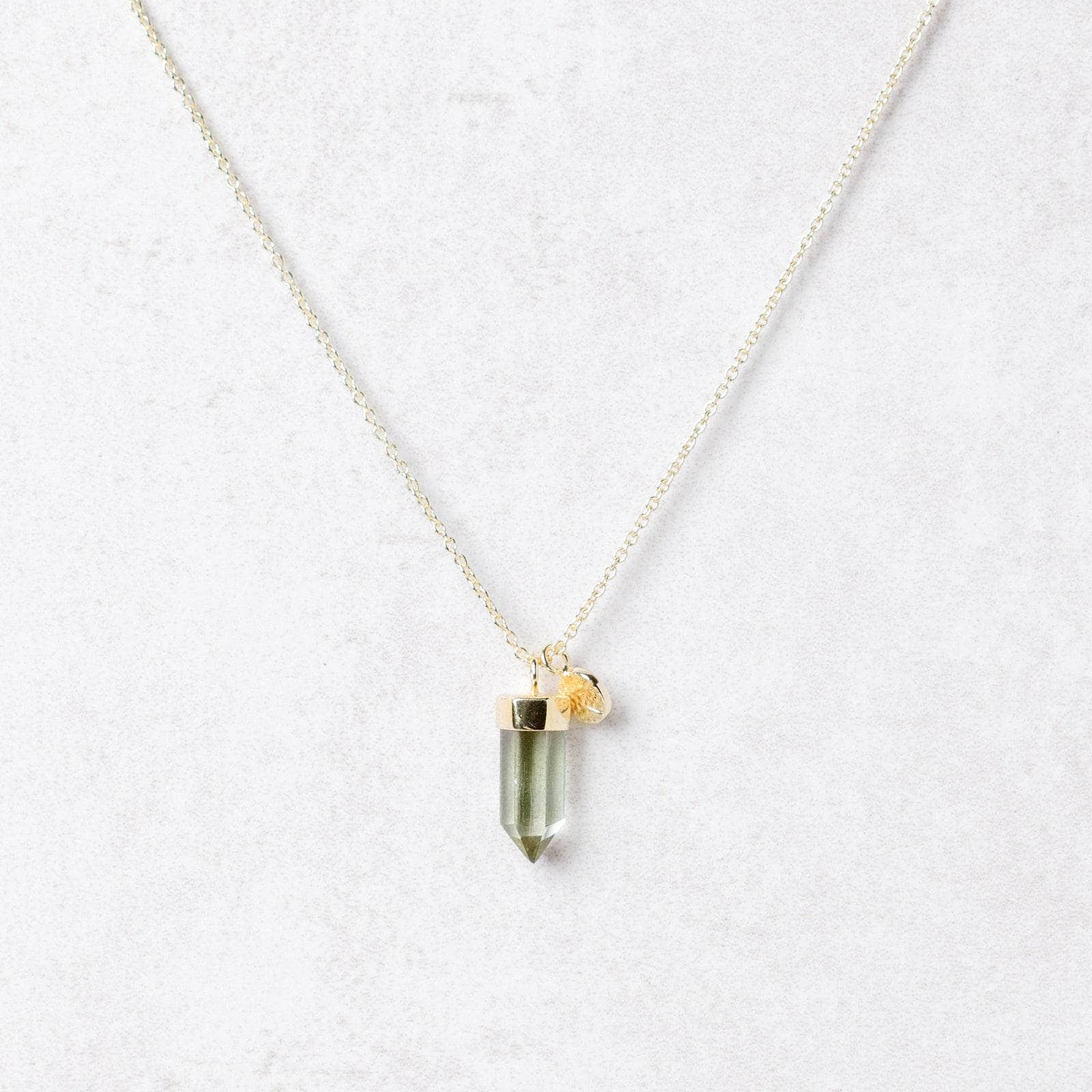 G_small5 Delicate Green Amethyst Crystal Point Necklace - Image 7