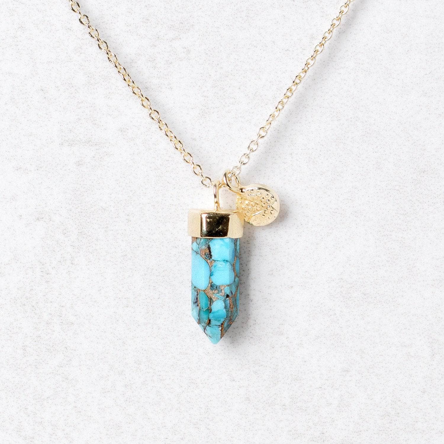 G_small7 Delicate Genuine Turquoise Crystal Point Necklace - Image 7