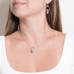 Delicate Genuine Turquoise Crystal Point Necklace - Image 9
