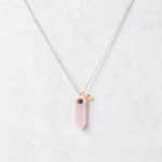 Rose Quartz Crystal Point Necklace - Image 3