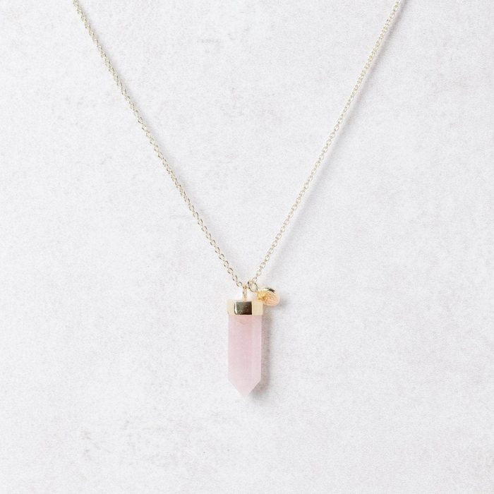 Rose Quartz Crystal Point Necklace - Image 3