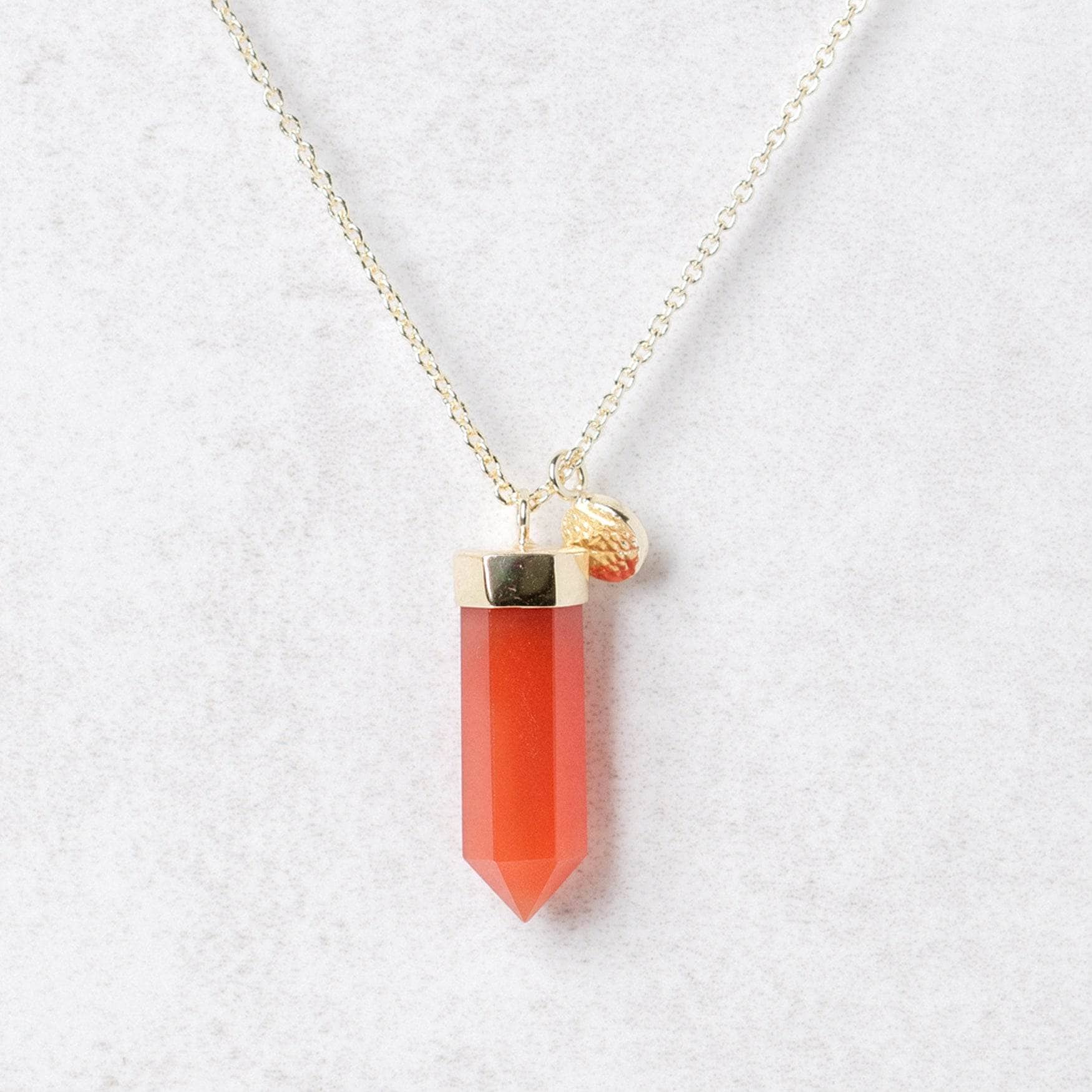 Glarge3 Carnelian Crystal Point Necklace - Image 2
