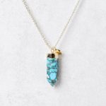 Genuine Turquoise Crystal Point Necklace - Image 2