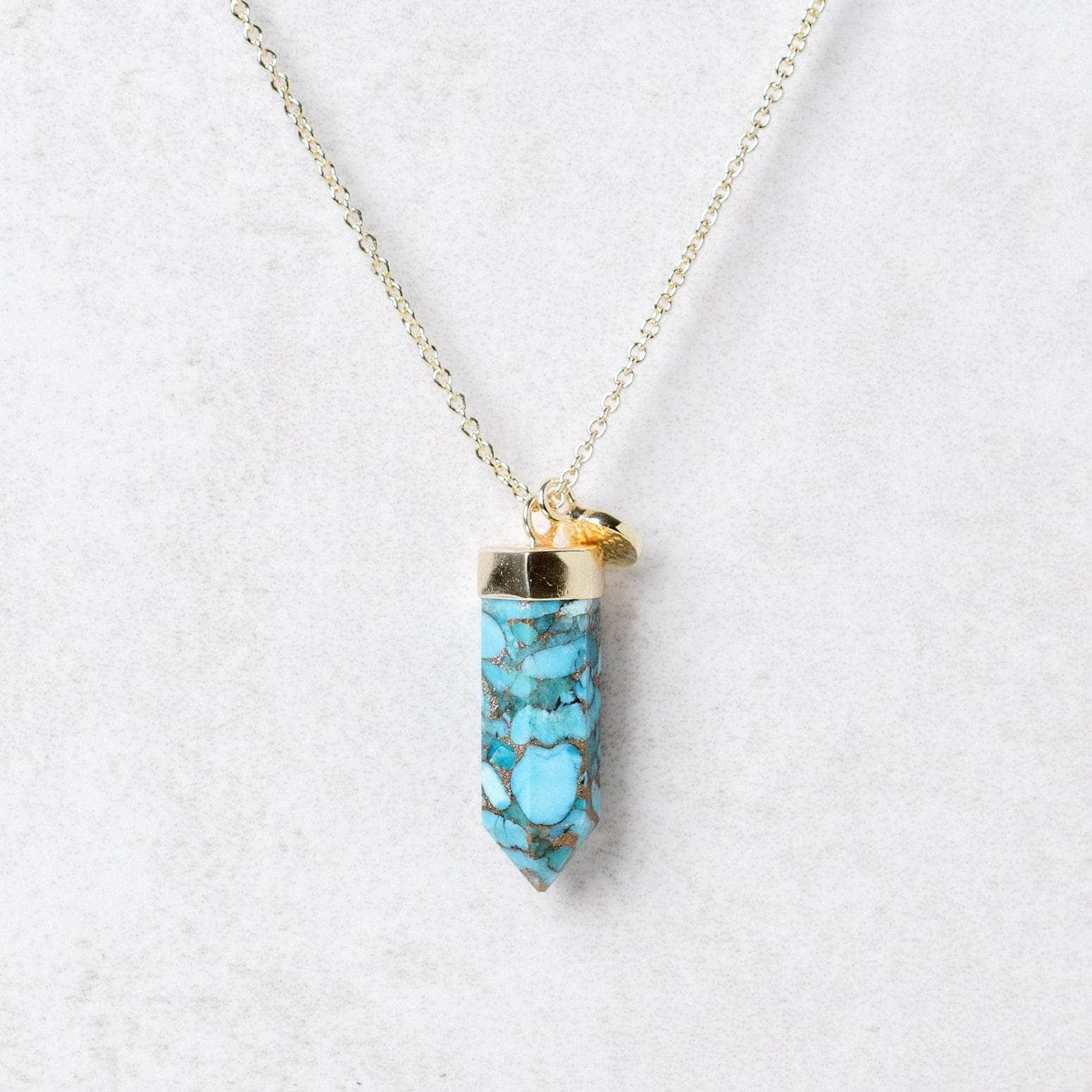 Glarge7 Genuine Turquoise Crystal Point Necklace - Image 2