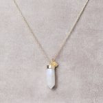Rainbow Moonstone Crystal Point Necklace - Image 7