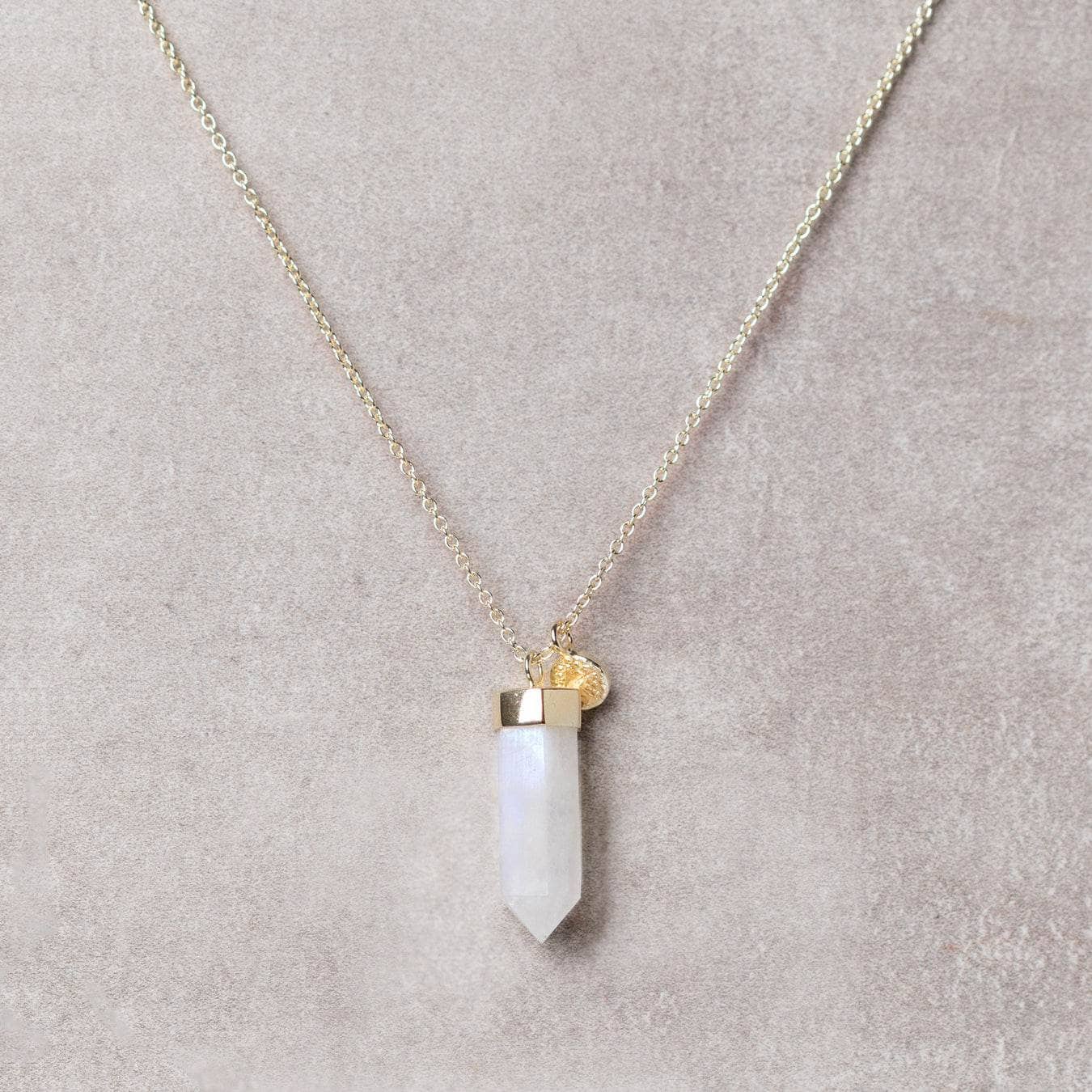 Gold-large_5fd29721-ab34-4631-be83-592b24191189 Rainbow Moonstone Crystal Point Necklace - Image 7