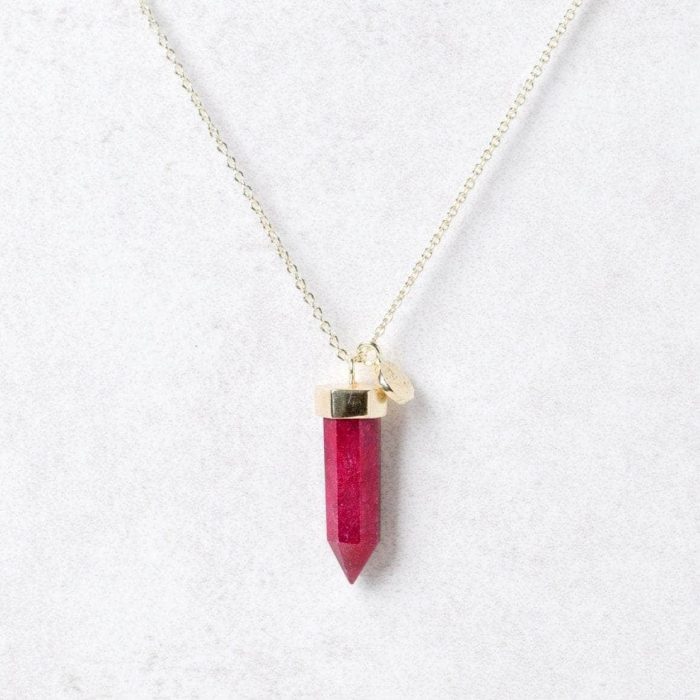 Ruby Crystal Point Necklace - Image 2