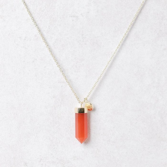 Carnelian Crystal Point Necklace - Image 3